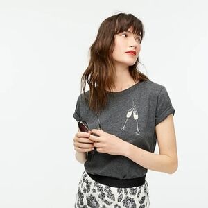 NWT J. Crew Champagne Graphic T-Shirt